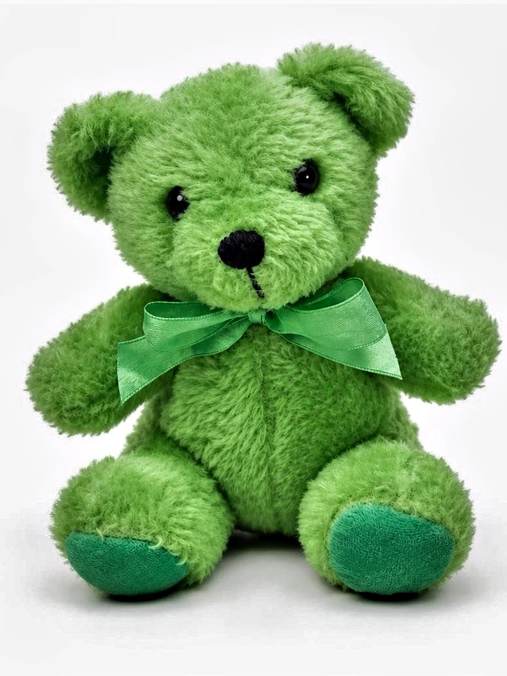 burton + BURTON Lime Green Teddy Bear Plush Stuffed Animal Bow #9711612 Y2K